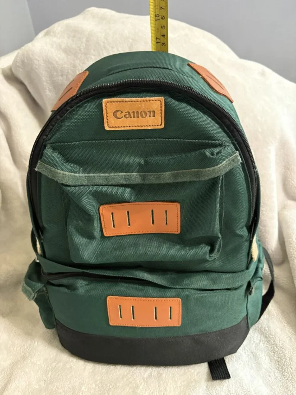 Vintage Canon Professional Photographer Camera Backpack Forest Green Canvas 1